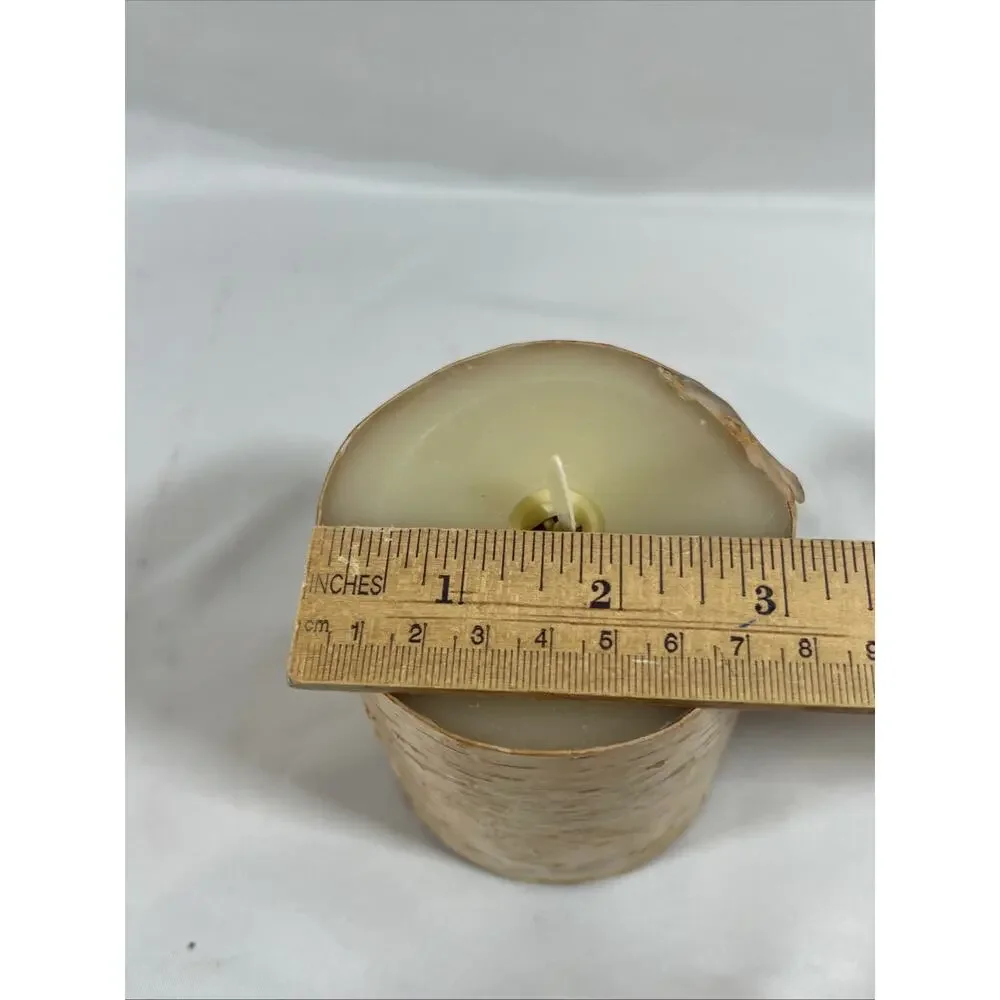 Luminara Real Bark Wrapped Battery Operated Flameless Wax Candle 3x4